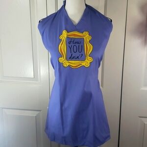 Friends How you doin? V-Neck Apron Blue